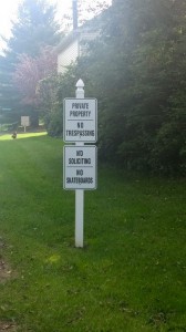 Attractive new signs replace the old plywood signs 